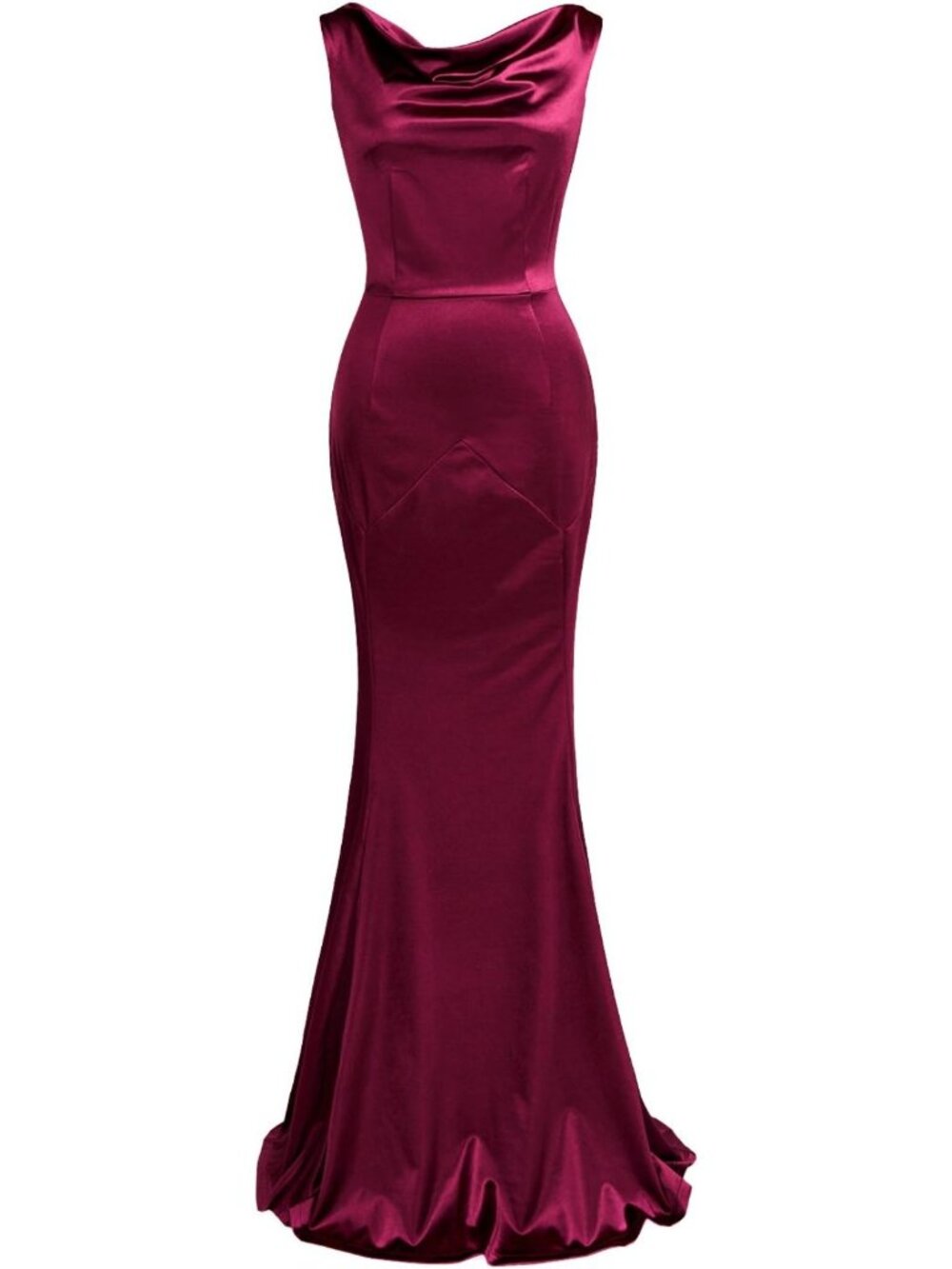 Burgundy Mermaid Evening Gown Long Formal Prom Wedding Guest Dress Sz M-XXL